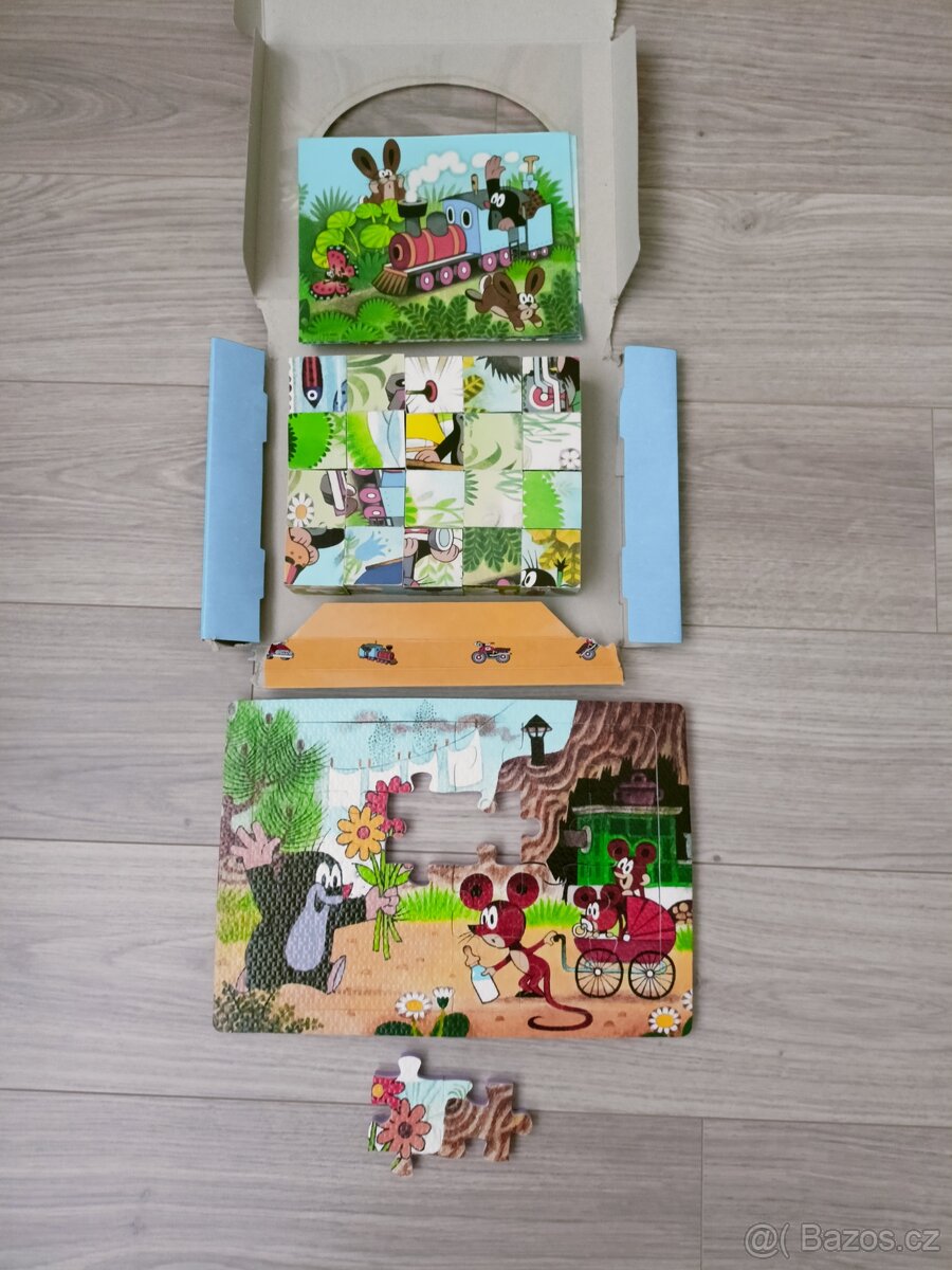 Krteček - kostky + pěnové puzzle