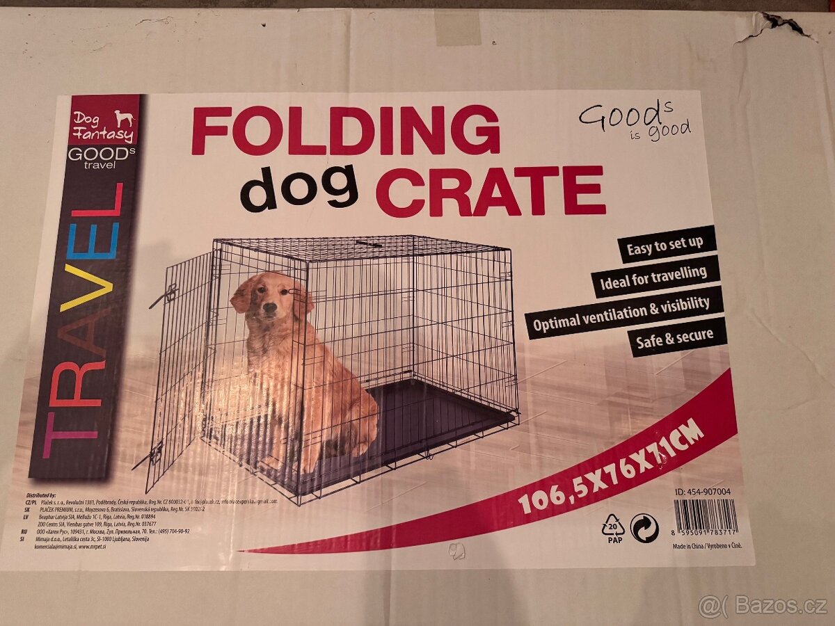 Klec Dog Fantasy skládací XL 2 dveře 106x69x77cm