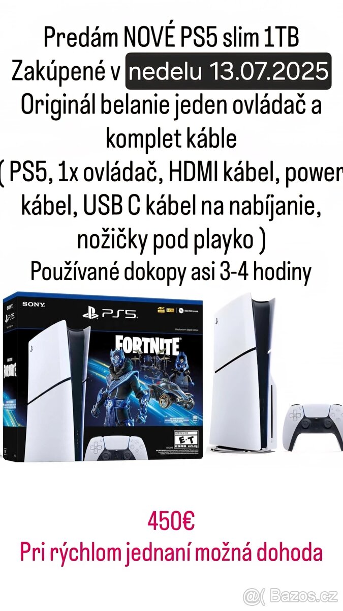 Playstation 5 Slim Digital edition Fortnite bundle