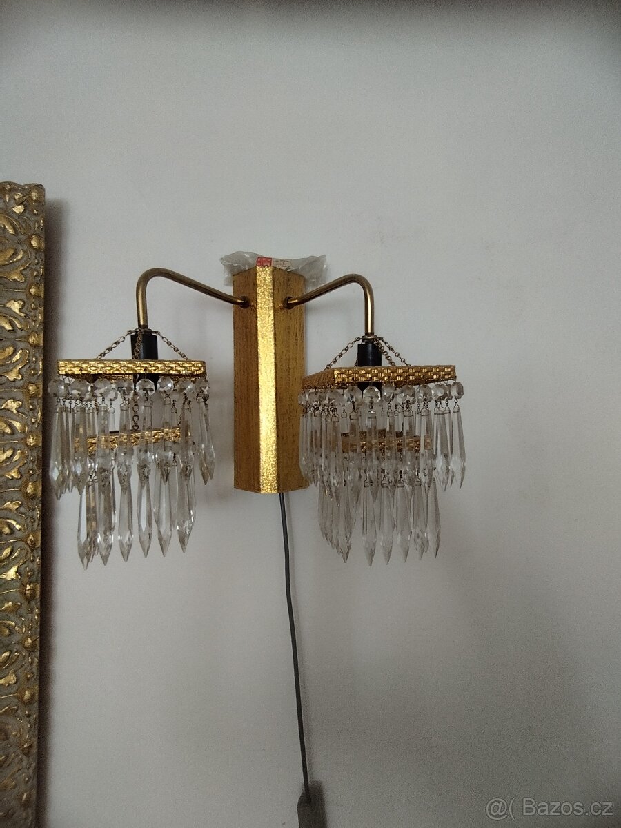 Křišťálový lustr + nástěnné světlo – funkční set