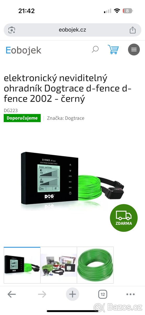 Elektrický Ohradník pro psa+2xobojek+ drát