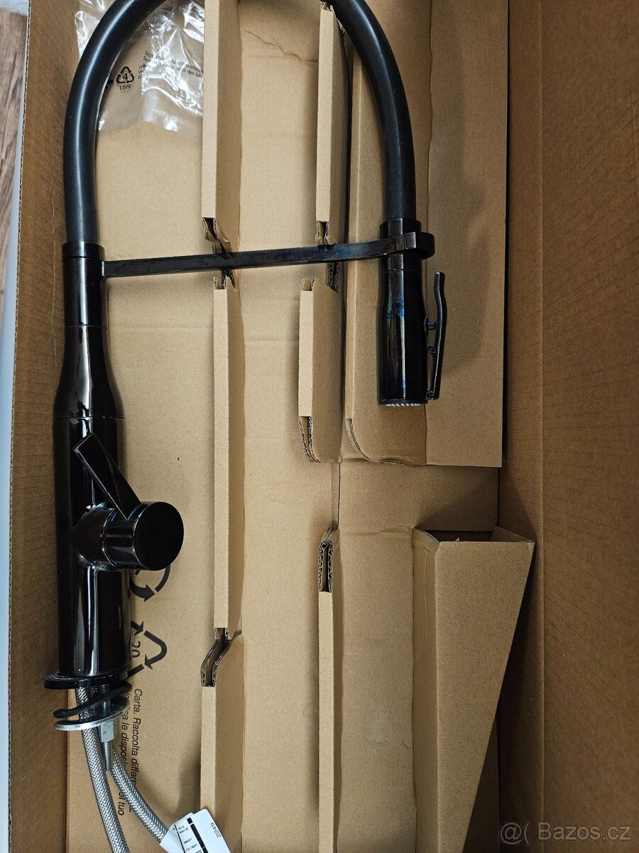 Dřezová baterie , páková, černá, 8 let záruka, ikea