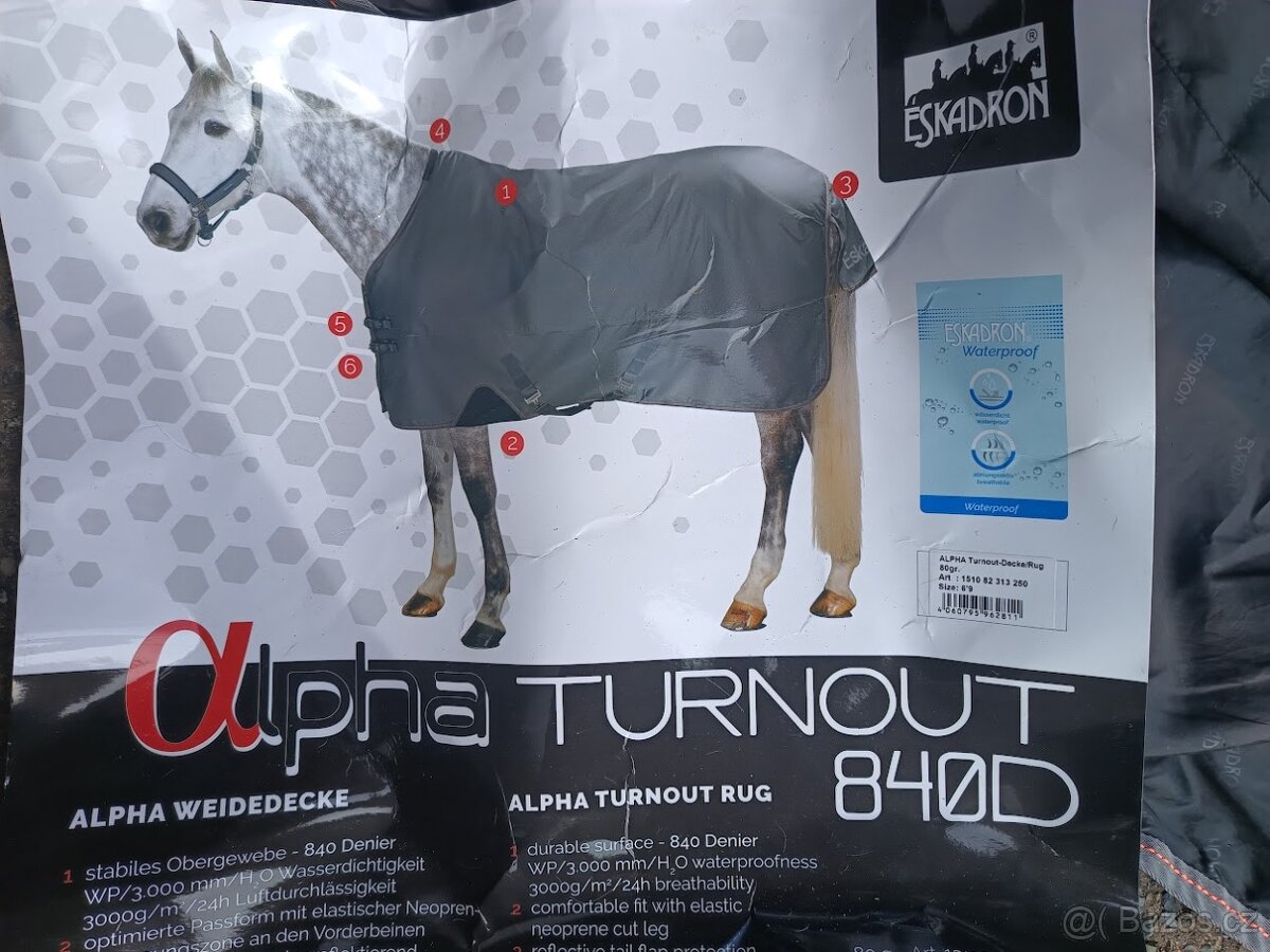 Výběhová deka Eskadron Turnout Alpha 80g, 155 cm