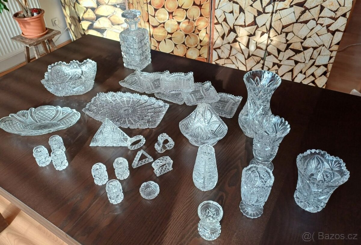 Broušené sklo-sada