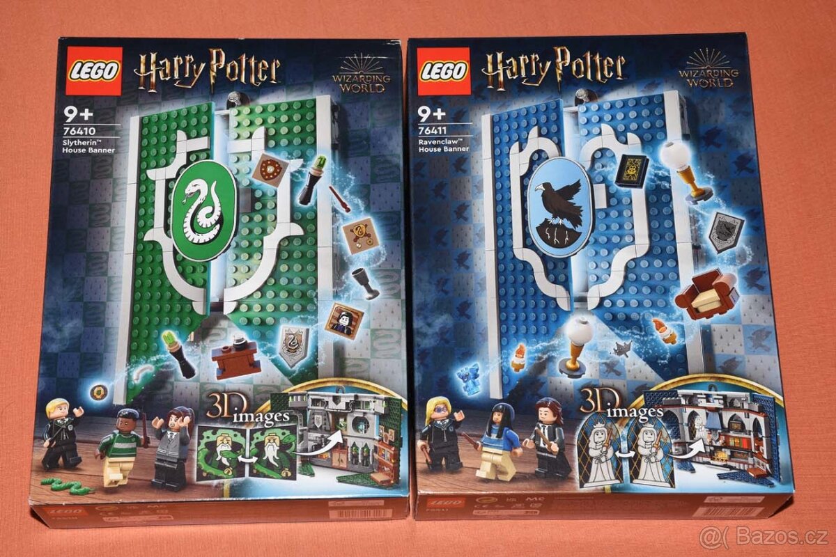 Lego 76410, 76411 - Zástava Zmijozelu + Zástava Havraspáru