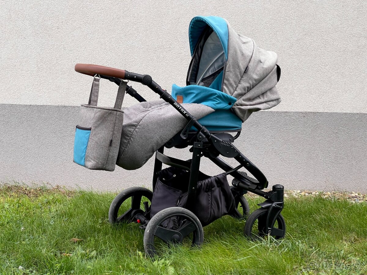 Kočárek Kunert Rotax, rok 2022, kombinovaný, černý/tyrkys