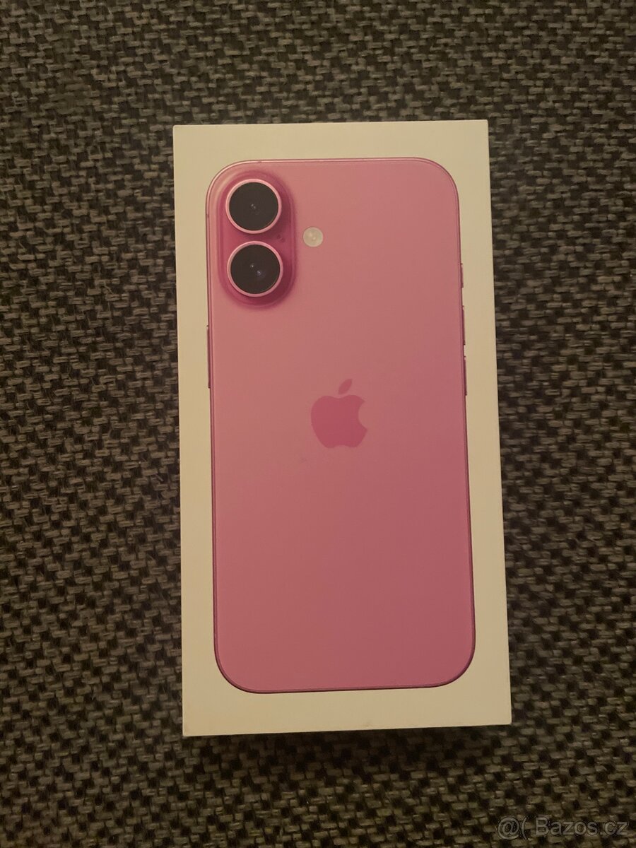 Nový iPhone 16, 256 GB růžová Originál zabalený