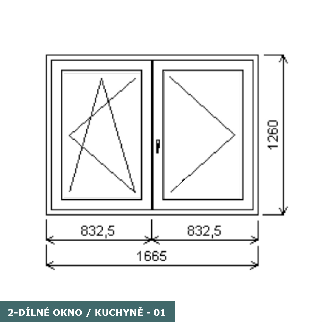 Plastové okno - 1665 × 1260 mm