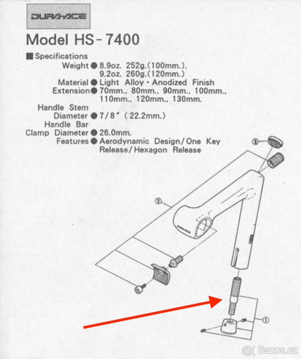 Dura Ace, šroub do představce
