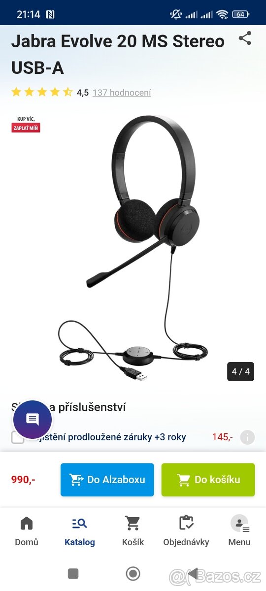 Jabra Evolve 20 MS Stereo USB-A