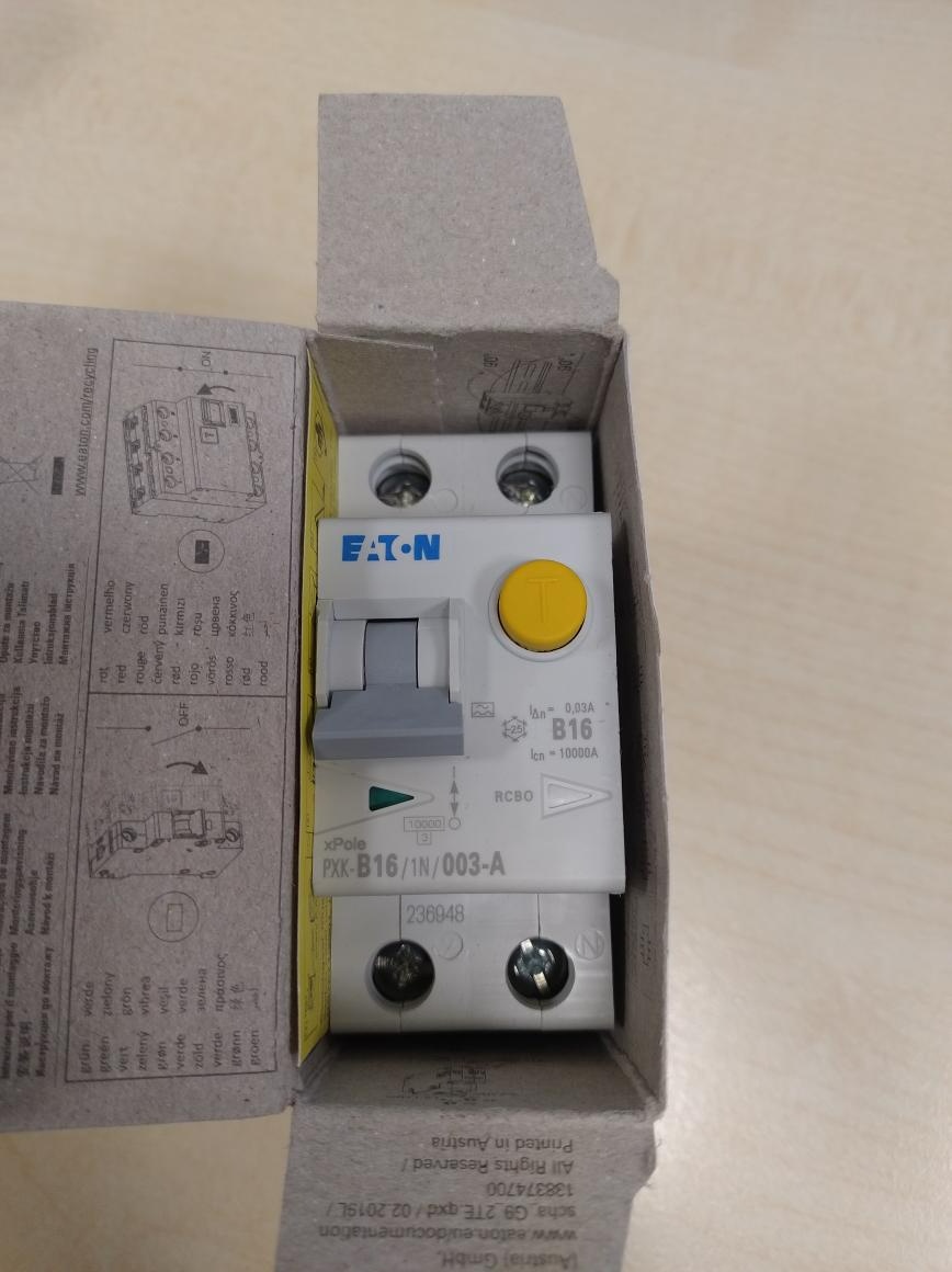 Proudový chránič s jističem Eaton PXK-B16/1N/003-A