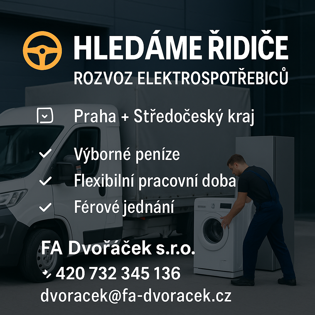 ŘIDIČ PLACHTOVÉ DODÁVKY - DOPRAVA ELEKTRONIKY
