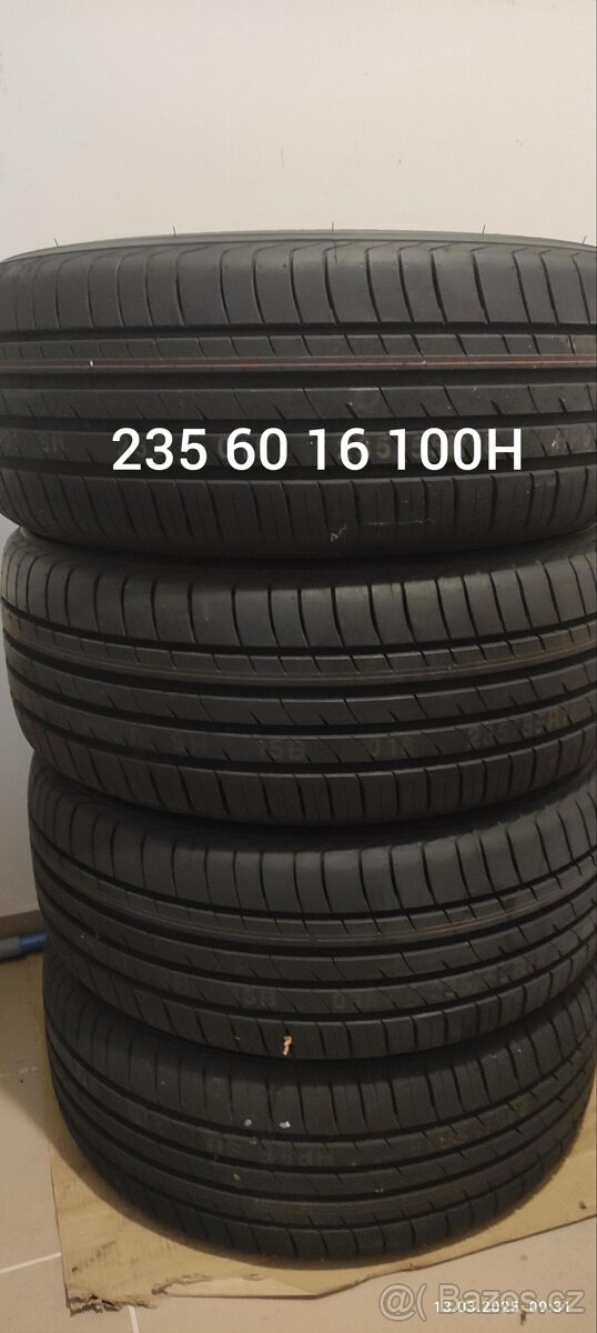 4x letni pneu 235 60 16 100H sada letních gum je jako nova -