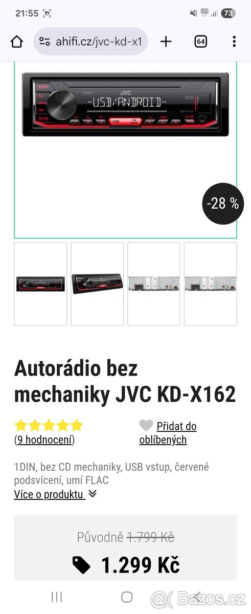 Autoradio JVC KD-X162