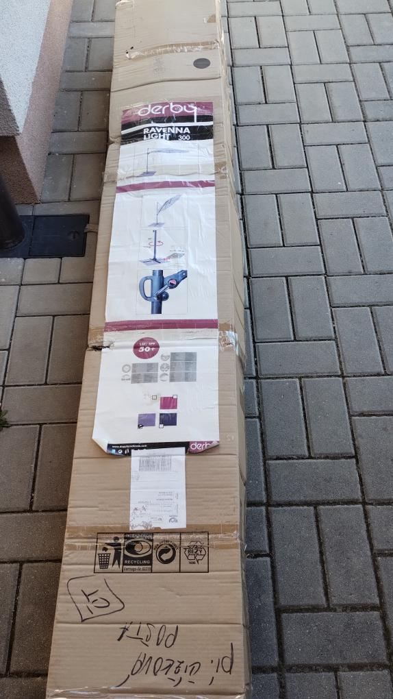 Zahradní slunečník Ravenna 3 m s boční tyčí nový