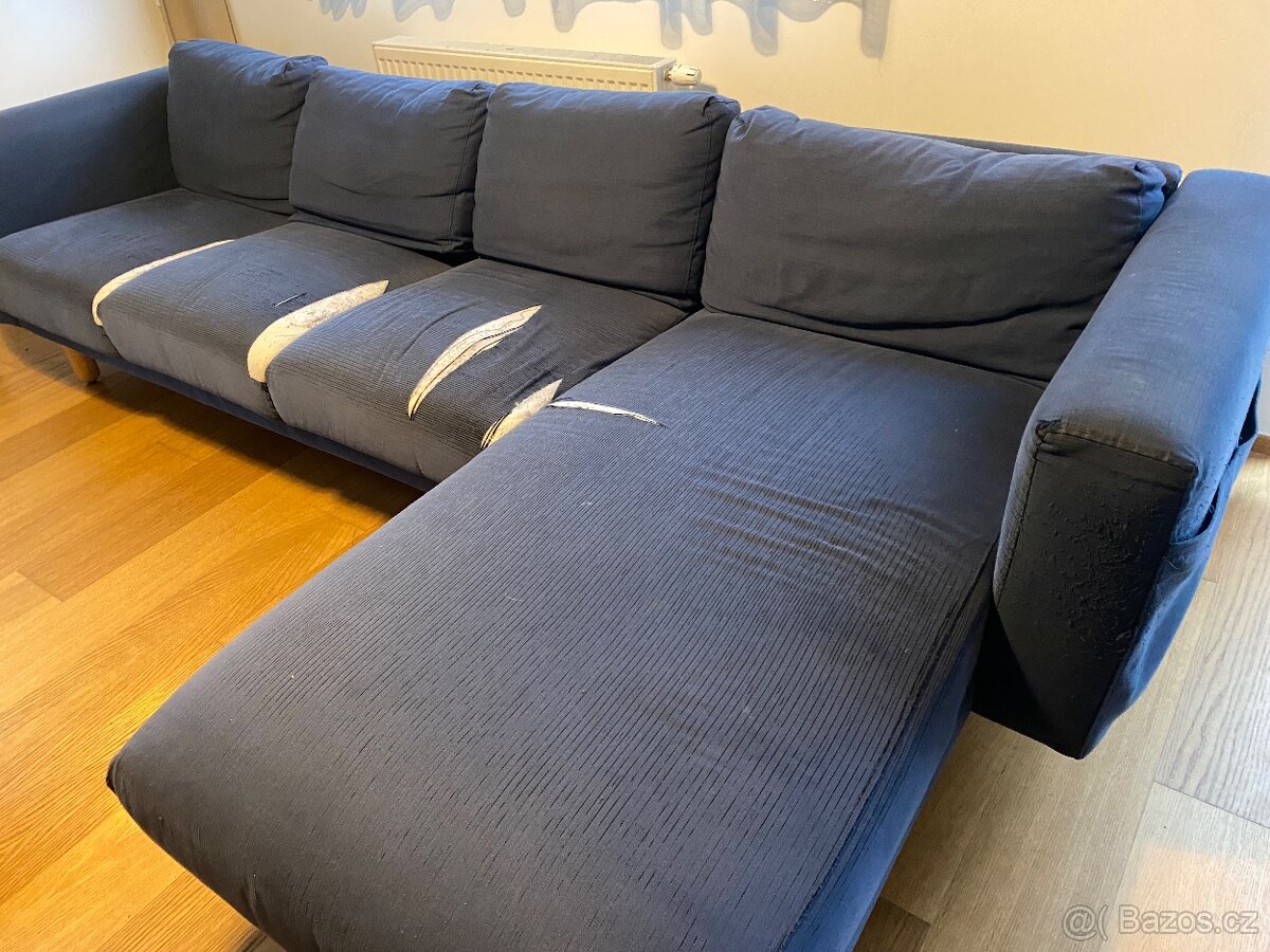 Ikea NORSBORG rohová sedačka, tmavě modrá