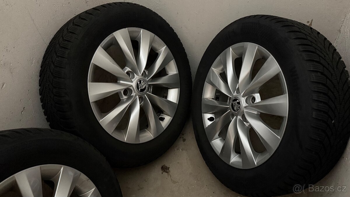 Originál Škoda R16 205/55 5x122 + Continental TS870 (7-6mm)