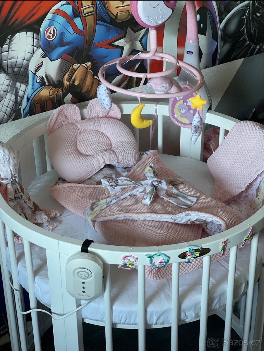 Oválná postýlka Royal Sleep 9v1 bílá