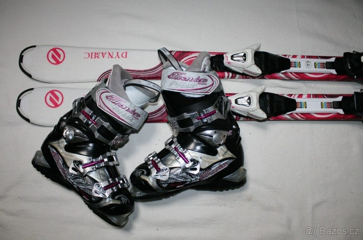 lyže Dynamic Elve 130 cm , lyžaky Roxa