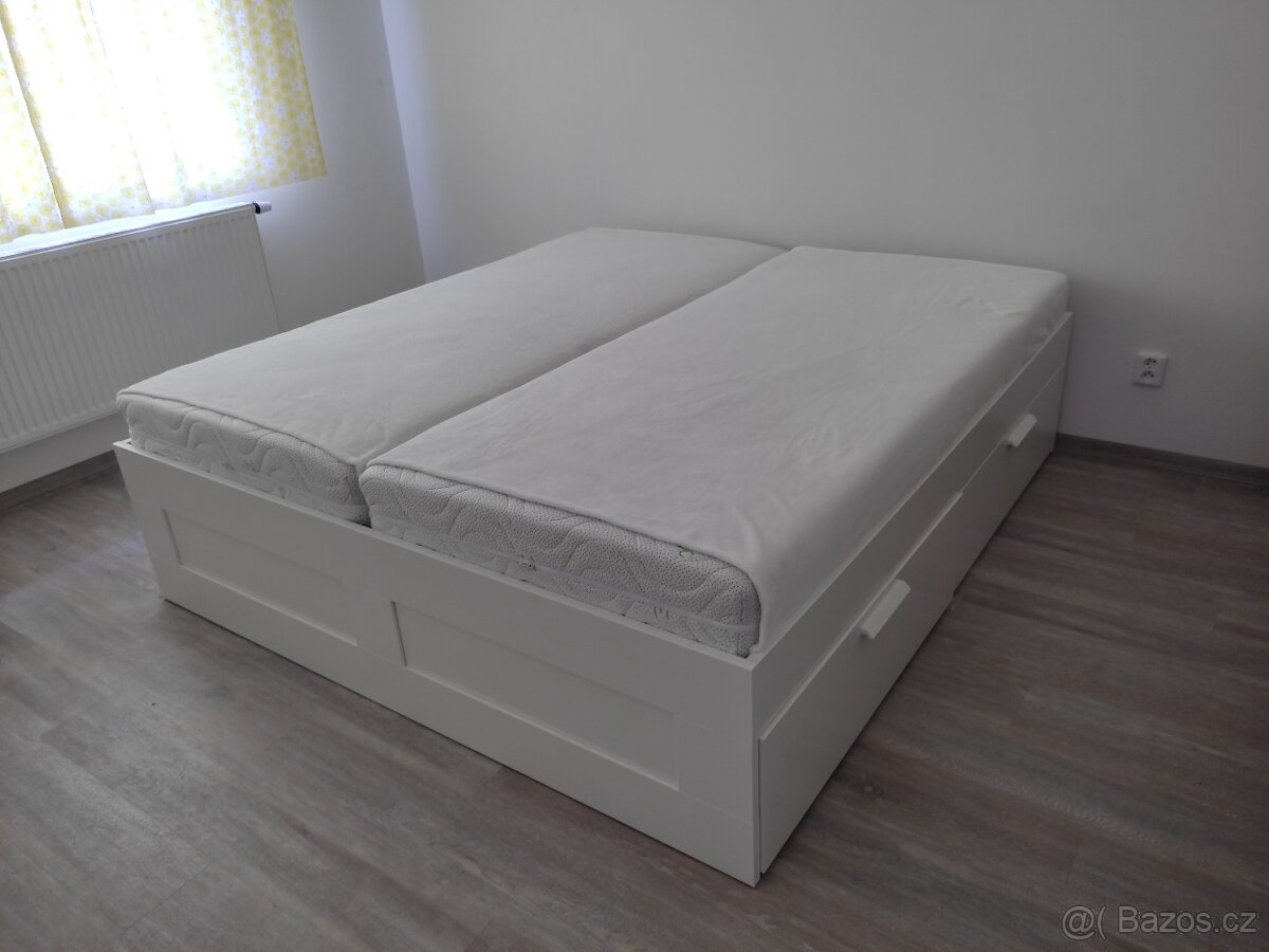 IKEA BRIMNES-nová postel s úložnými díly