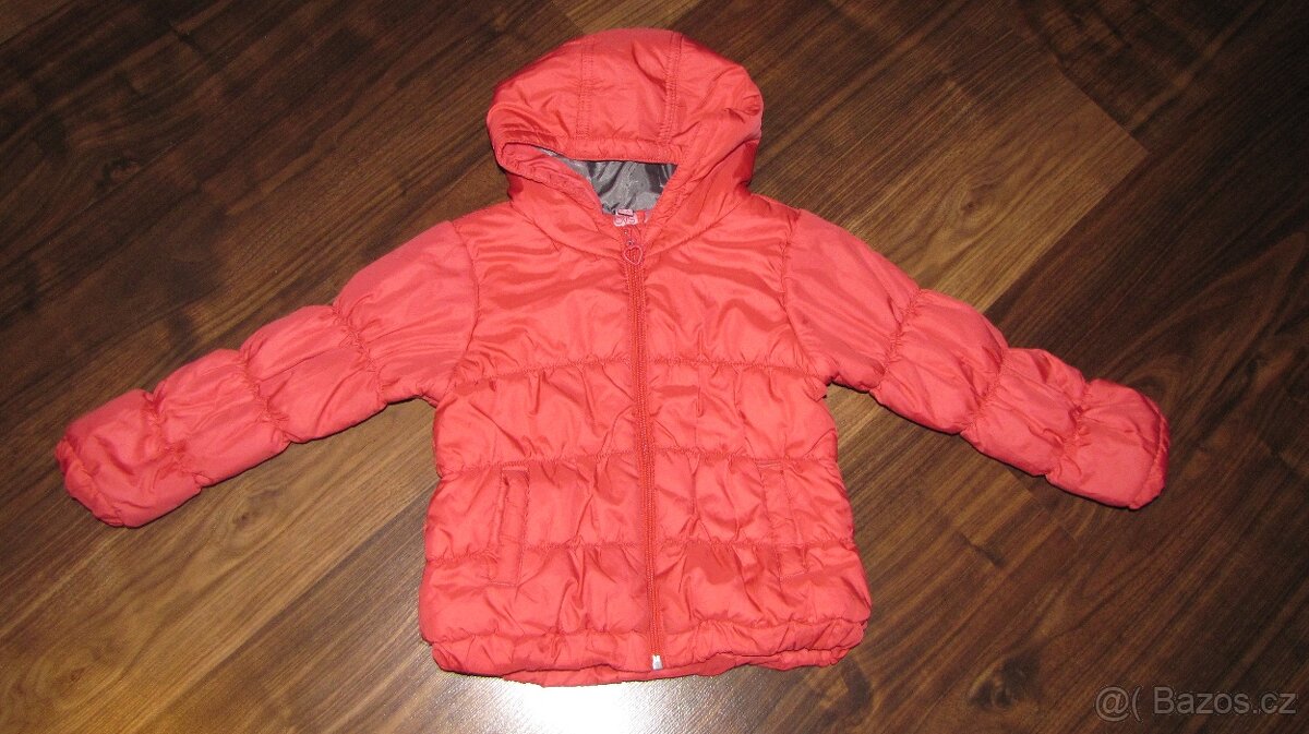 Červená zimní prošívaná bunda zn. OVS vel. 98