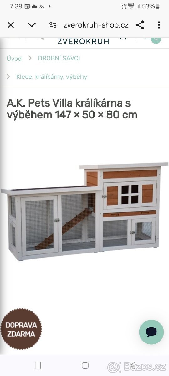 Klec pro králíčky a drobné zvířectvo