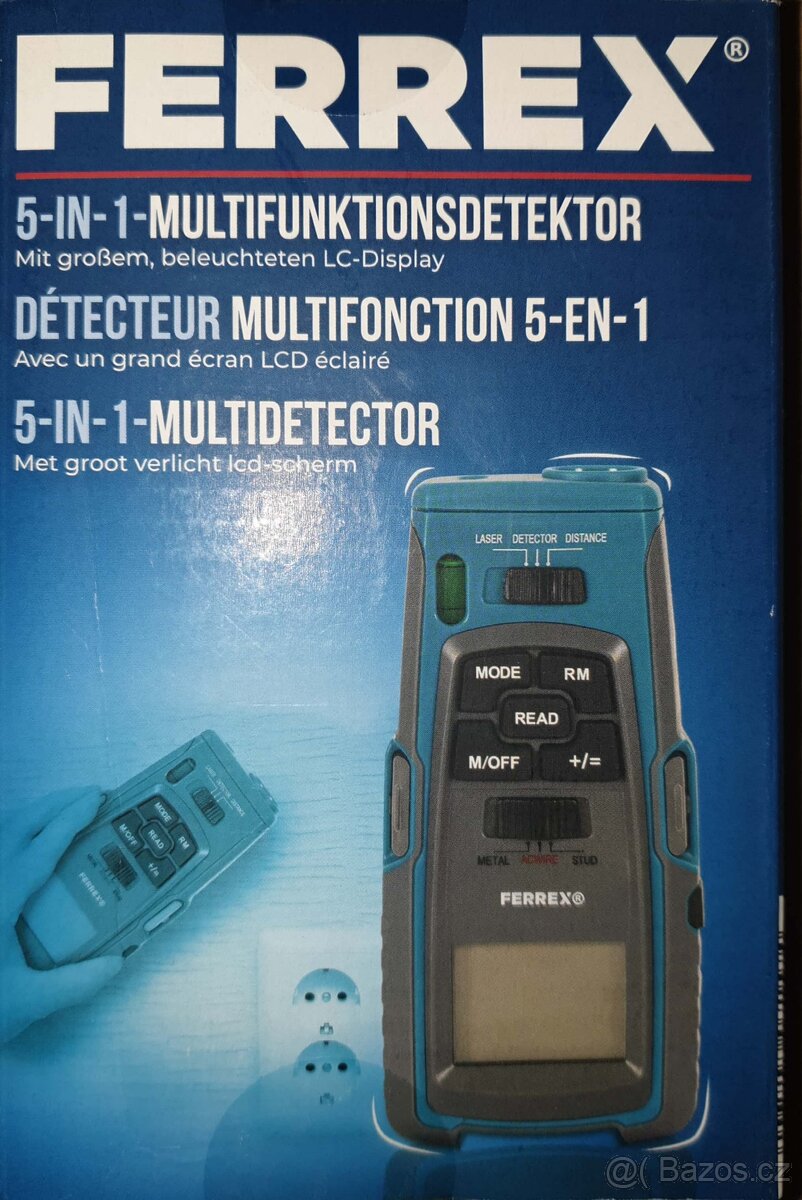 Hledač na el.,laser metr,kovy,dřevo,nový nepoužit