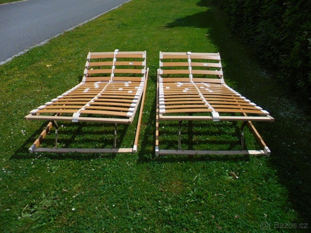 2x lamelový, oboustranně polohovací rošt 90x200