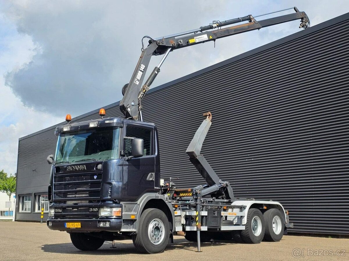 Scania R114-340 6x2 / Hiab ruka + VDL 25t hák