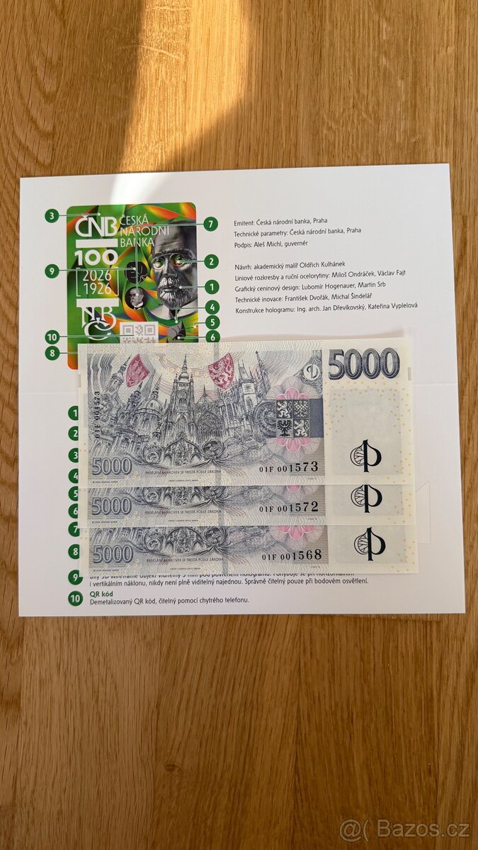 Výroční 5000Kč bankovka