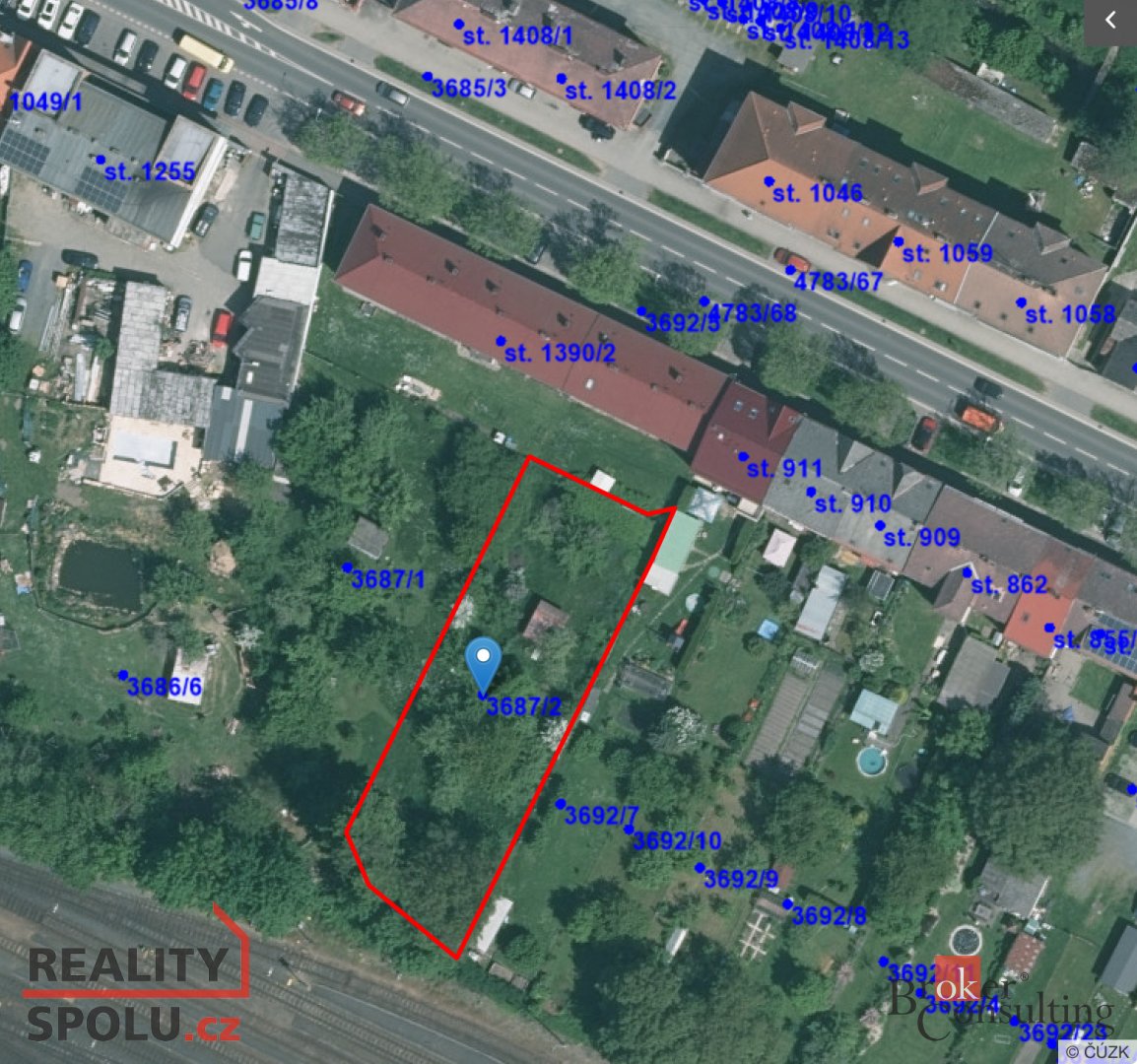 Prodej, pozemky/zahrada, 1178 m2, Masarykova, Město, Domažli