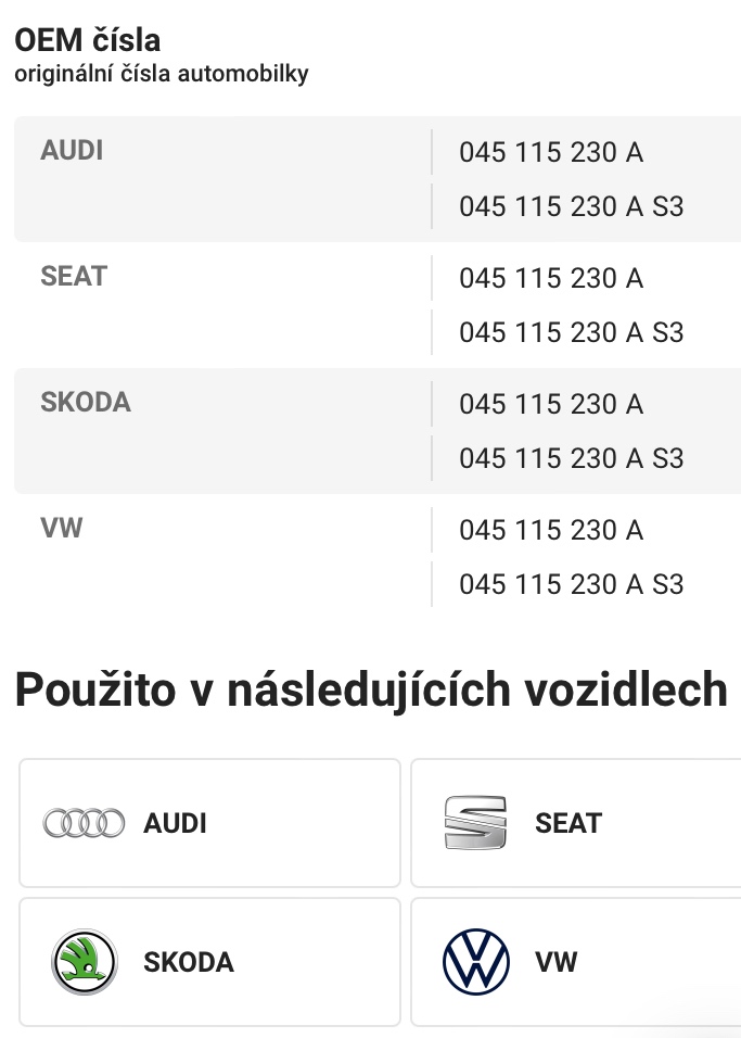 Řetěz pohonu olejoveho čerpadla Skoda/Vw 1.4TDI