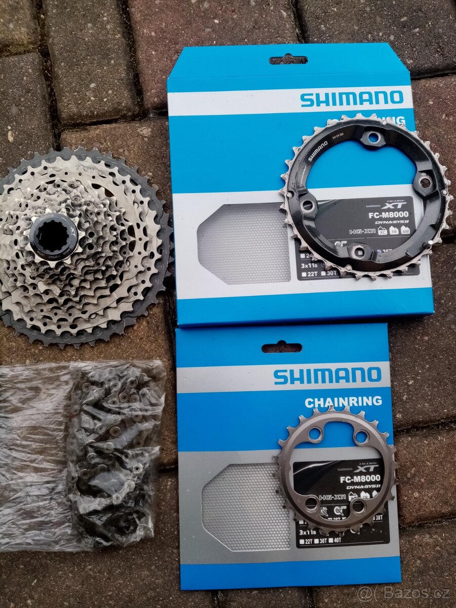 Shimano Převodníky XT, kazeta XT na MTB 2x11 + řetěz