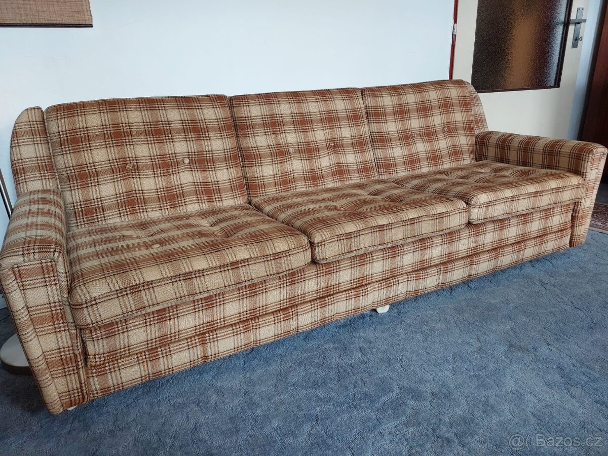 RETRO ROZKLÁDACÍ SEDAČKA A KŘESLO