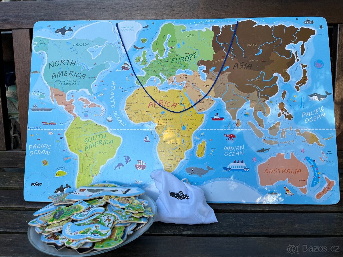 Woody magnetická mapa