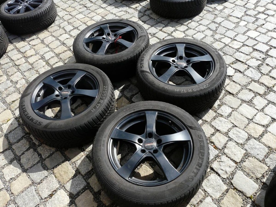 ALU KOLA + ZIMNÍ PNEU 225/55R17 SEAT 17" VW,ŠKODA