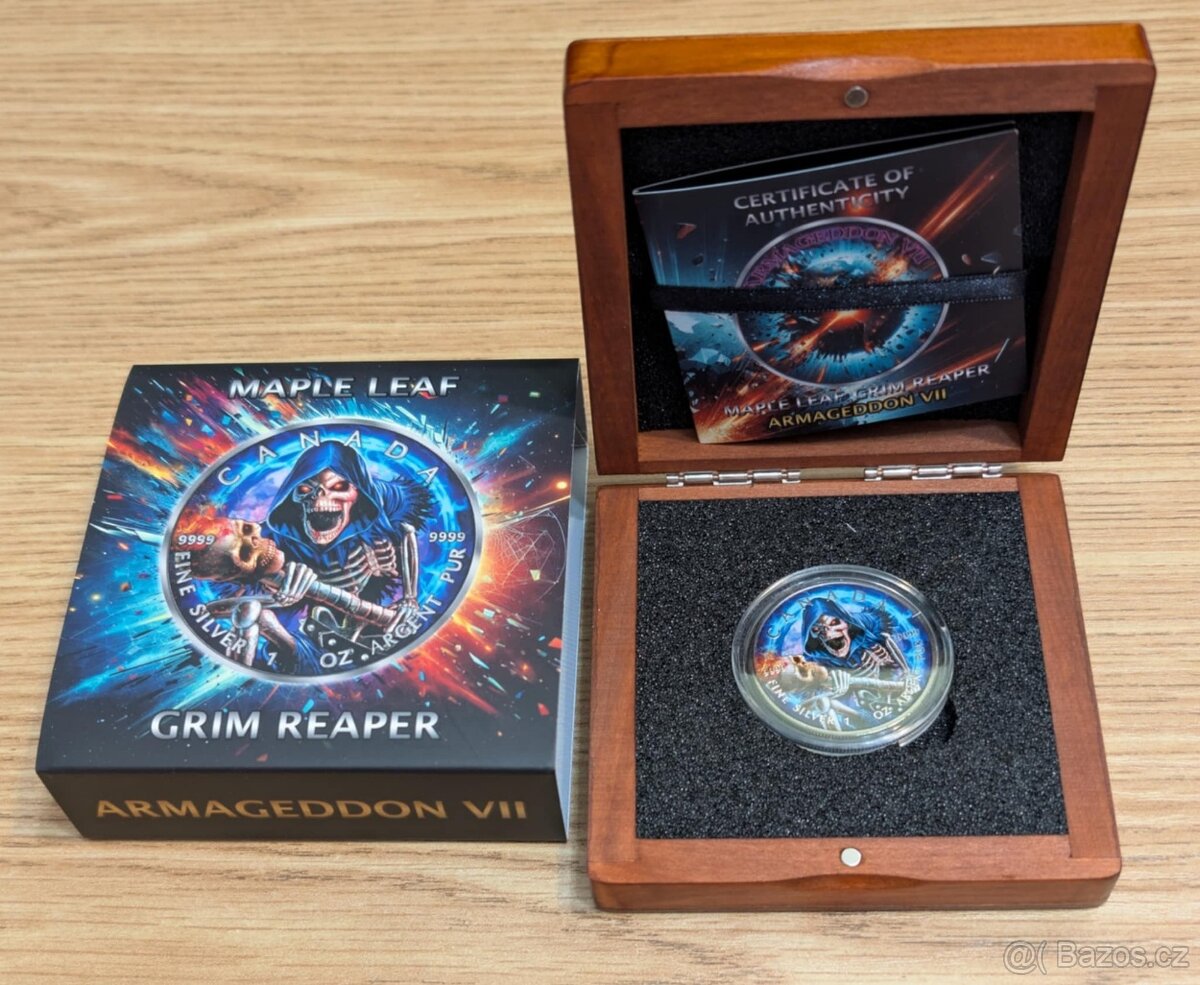 GRIM REAPER Death Maple Leaf Armageddon VIII 1 Oz Silver Co