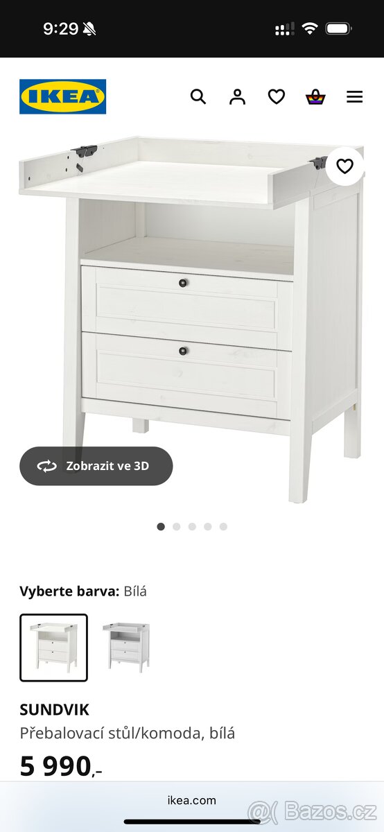 Přebalovací pult, vč. příslušenství