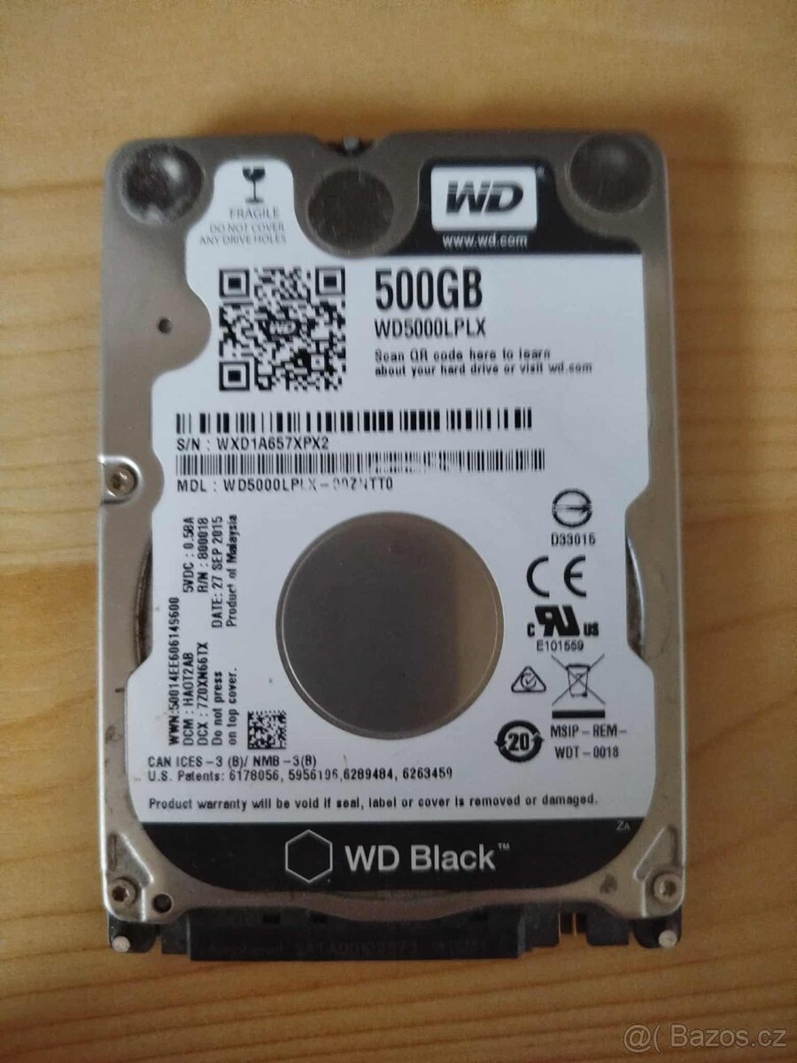 Western Digital WD5000LPLX 500 GB HDD 2.5" SATA, 7.200 ot/m