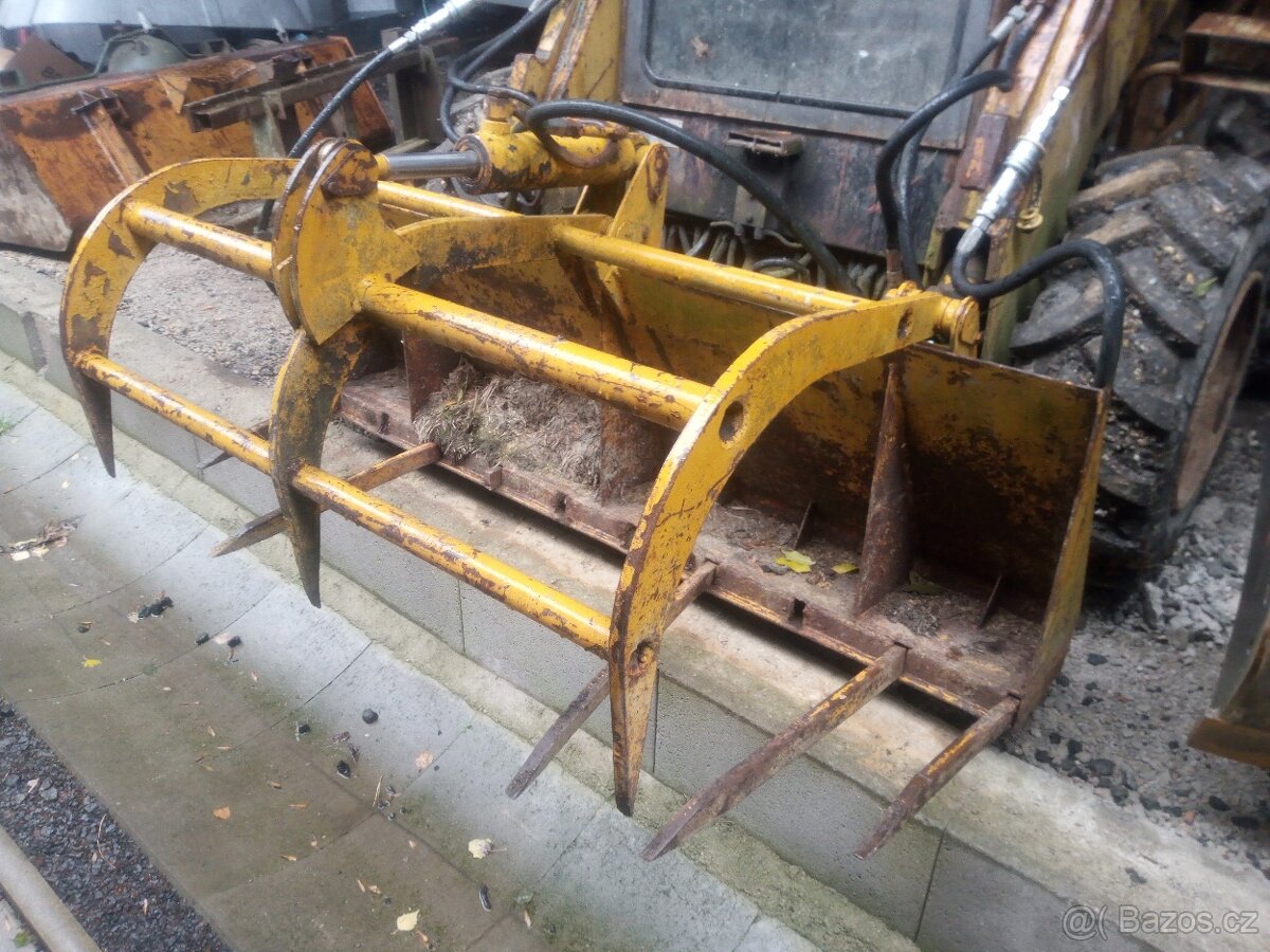 Drapák, kleště na kulatiny, smykový nakladač