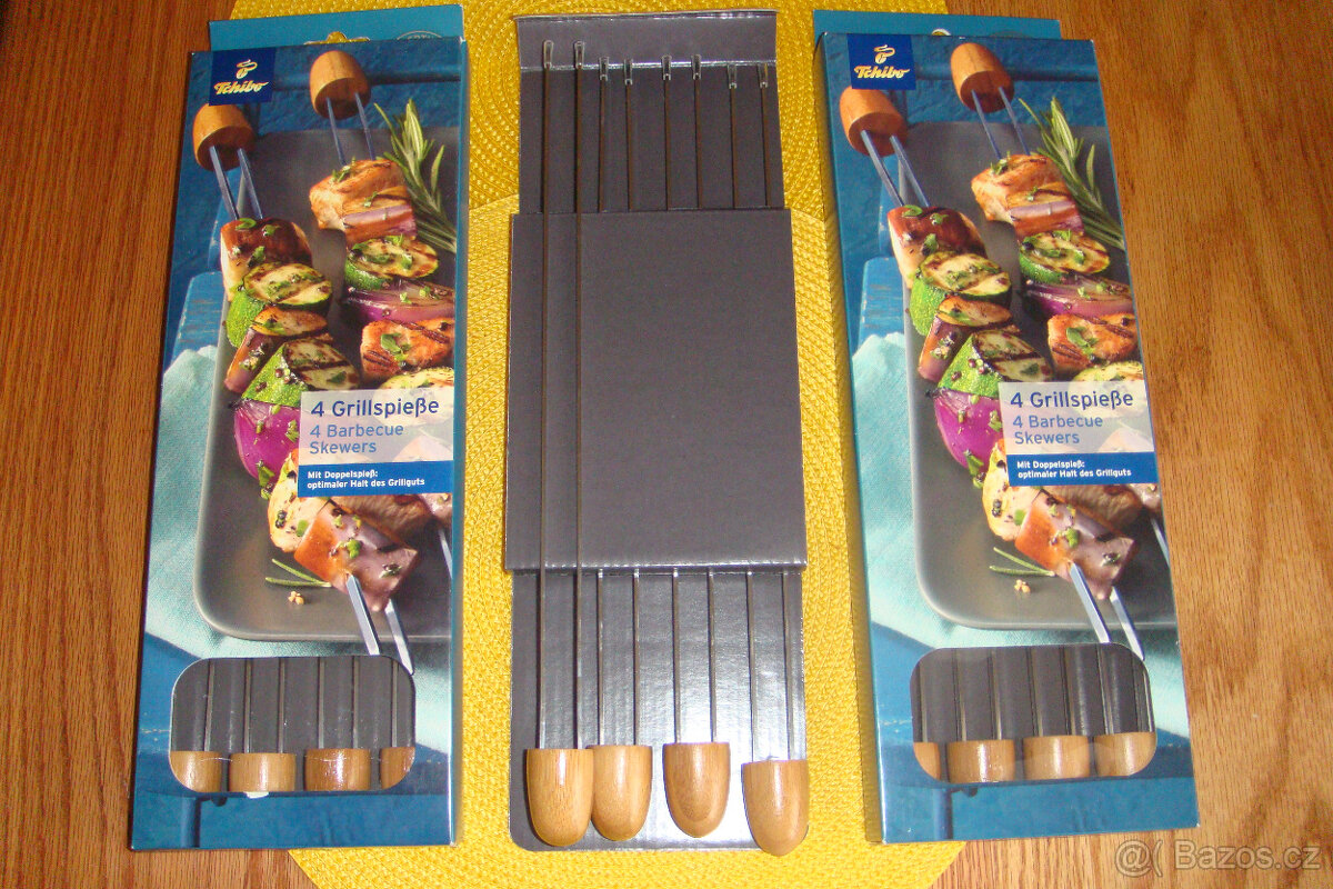 prodám 3sady grilovacích jehlel s dvojitým hrotem 160kč/sada
