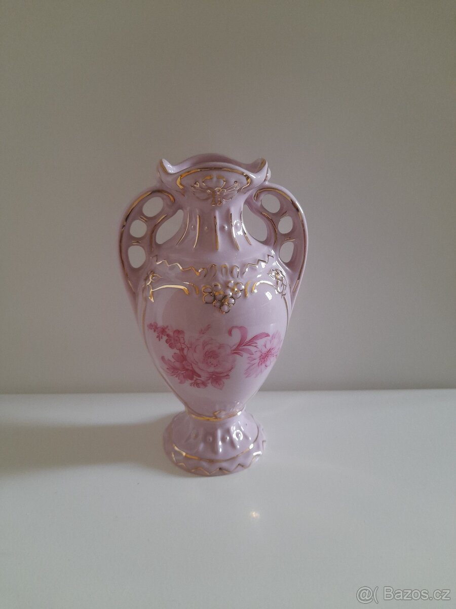 Vázička Karlovarský růžový porcelán