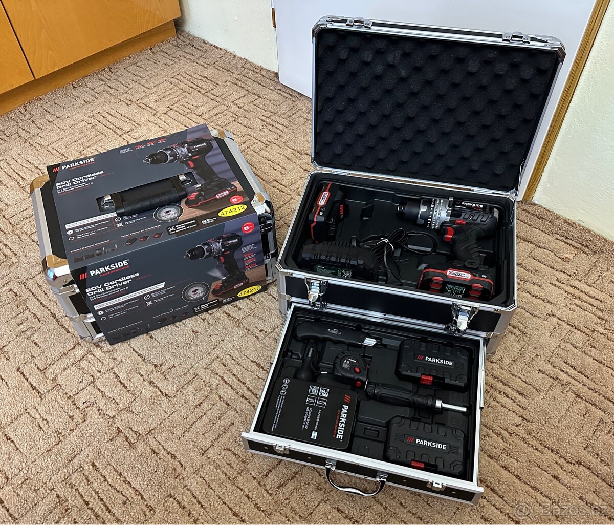 Parkside Performance SADA: Aku vrtačka + 96ks příslušenství