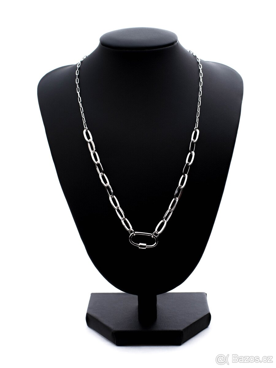 Moderní stříbrný náhrdelník - nový - dárkové balení -