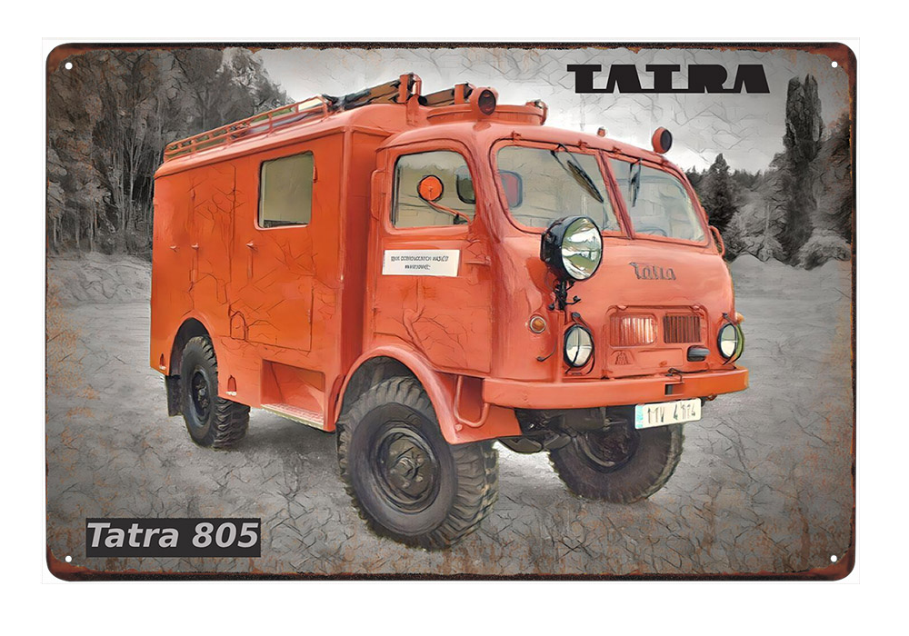 plechová cedule - Tatra 805 požární