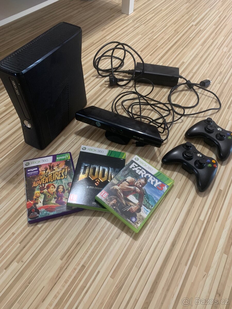 XBOX 360 slim + Kinect a 5 HER (Při rychlém jednání sleva)