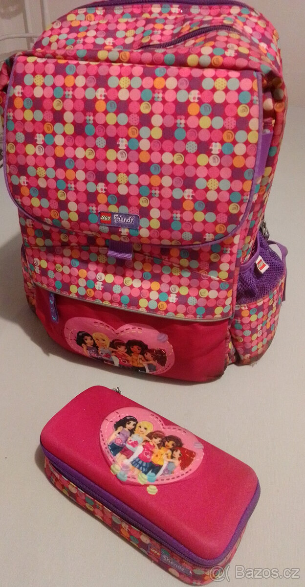 Školní batoh, aktovka a pouzdro, penál Lego Friends Confetti