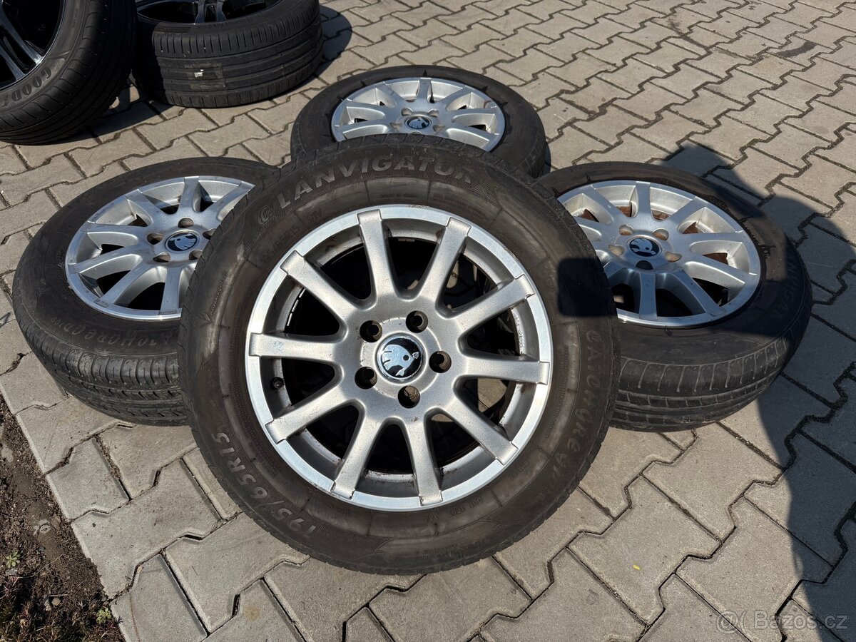 4x al kola 5x112 15 + pneu letní 195/65 R15