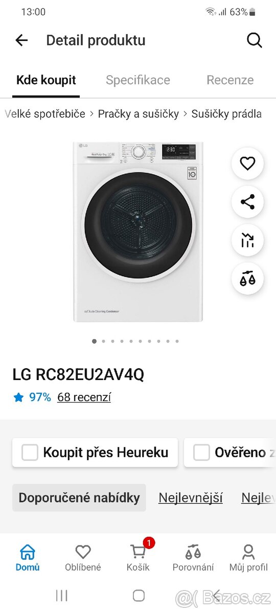Sušička LG 8kg nová