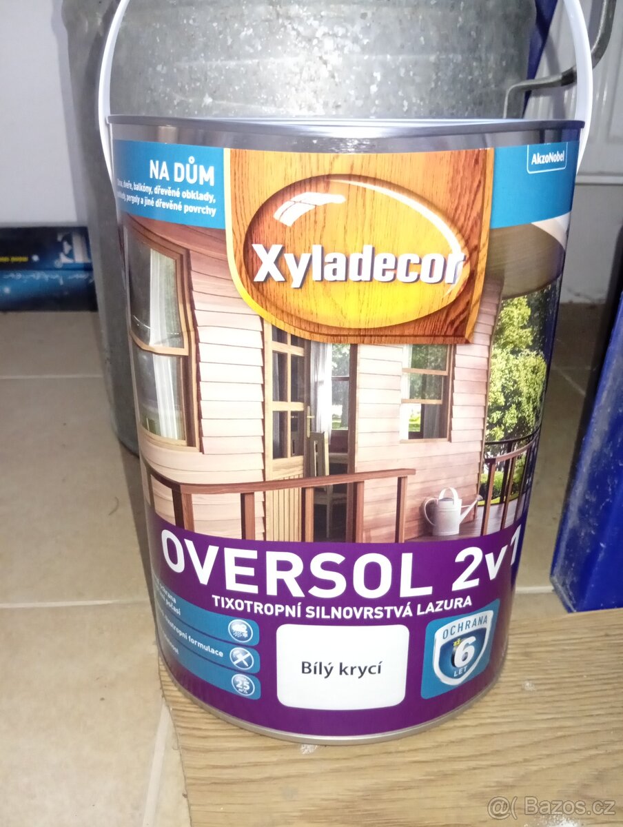silnovrstvá lazura na dřevo bílá 5l